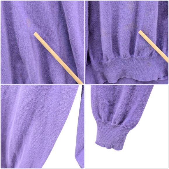 Altea 1/4 Zip Sweater Mens Purple Long Sleeve Pullover Made in Italy Size L - Picture 9 of 9